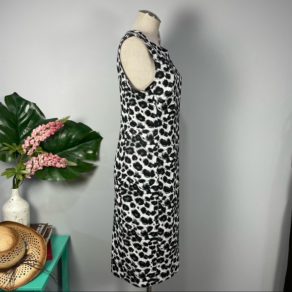NATORI snow leopard print midi dress Sz 12 - Picture 11 of 15